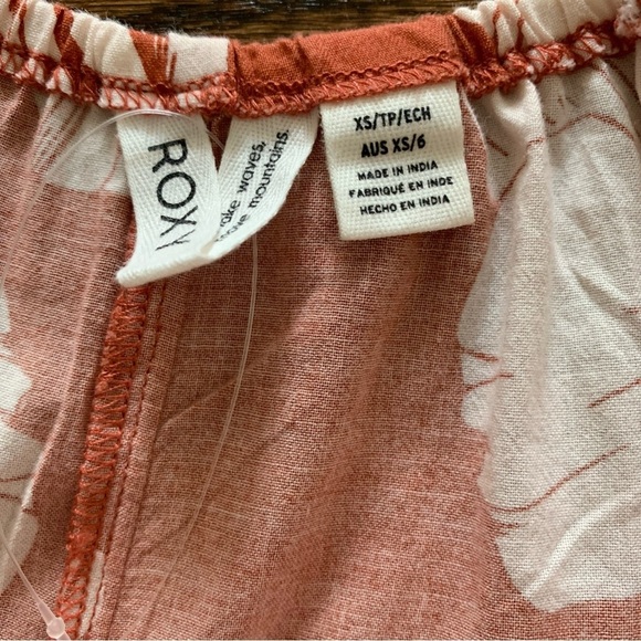 NWOT Roxy Rust Orange Tropical Floral Print Romper Size XS - Picture 9 of 9